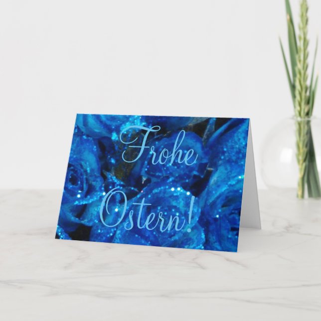 Frohe Ostern Allemand Bonne carte de Pâques Roses  (Devant)