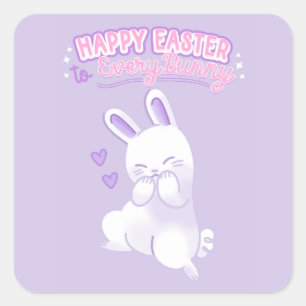 Frohe Ostern an jeden Hasen Quadratischer Aufkleber