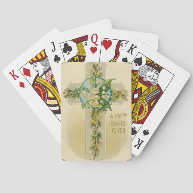 Frohe Ostern - Antike Postkarte,  Spielkarten (Rückseite)