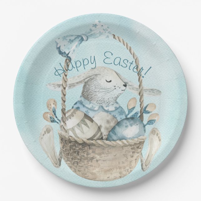 Frohe Ostern! Aquareller Ostergebäck Pappteller (Vorderseite)