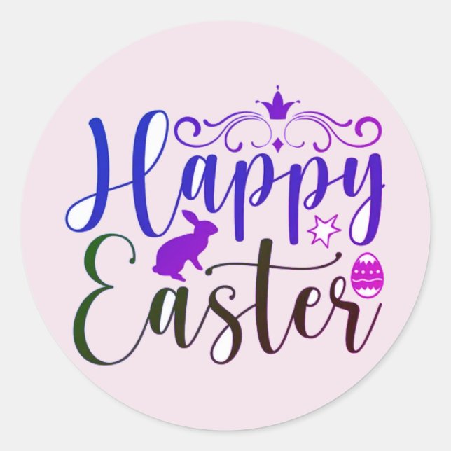Frohe Ostern Aufkleber oder Siegel (Vorderseite)
