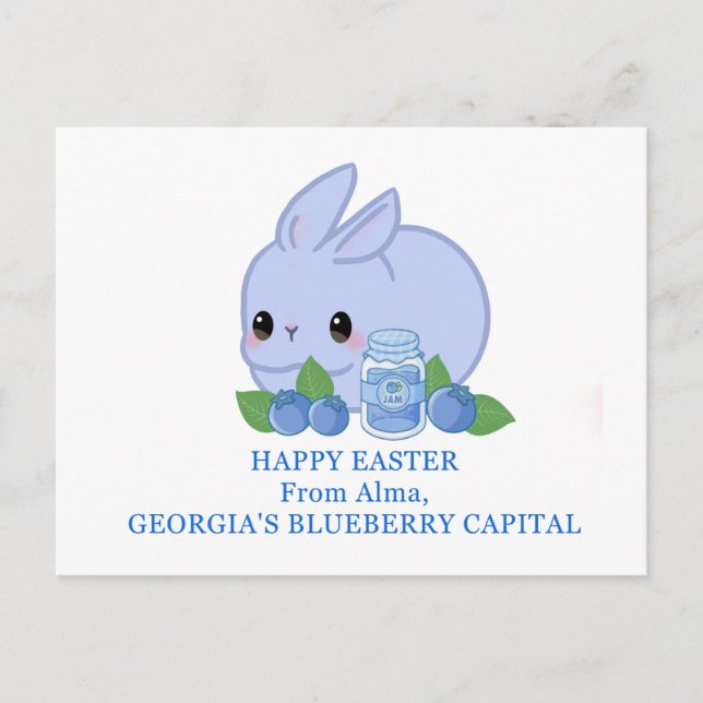 Frohe Ostern aus Alma Georgia Blueberry-Hauptstadt Postkarte (Vorderseite)