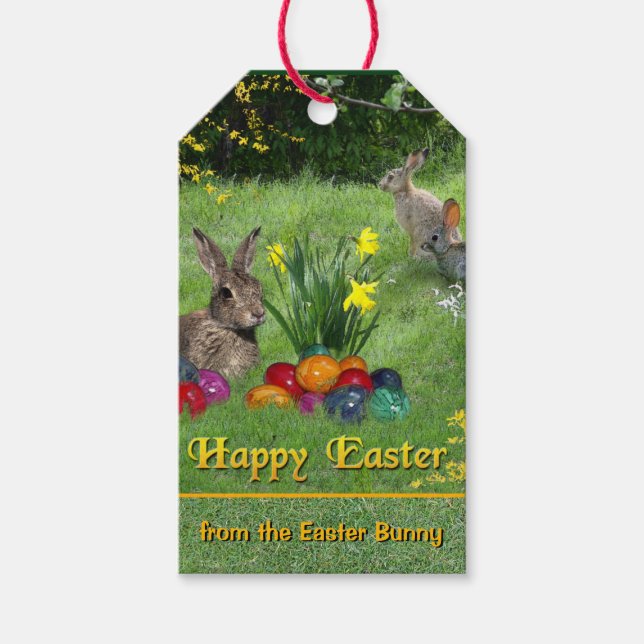 Frohe Ostern aus Ostern Geschenkanhänger (Vorderseite)