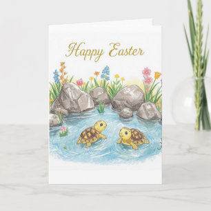 Frohe Ostern, Baby-Schildkröten Karte