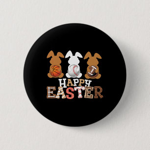 Frohe Ostern Baseball Football Basketball Hase Ra Button