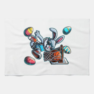Frohe Ostern Basketball Jungen Osterhase Lustig Ea Geschirrtuch