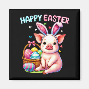 Frohe Ostern Bauernhof Tier Schwein Liebhaber Hase Magnet