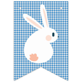 Frohe Ostern. Blau und Weiß Kariert. Wimpelkette