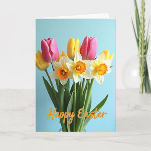 Frohe Ostern Blumenstrauß Grußkarte Karte