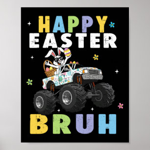 Frohe Ostern Bruh Lustiger Monstertruck-Hase Eier Poster