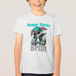 Frohe Ostern Bruh, Osterhase Dabbing Tri-Blend Shirt
