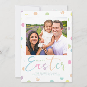 Frohe Ostern Bunt getupfte Fotokarte Feiertagskarte