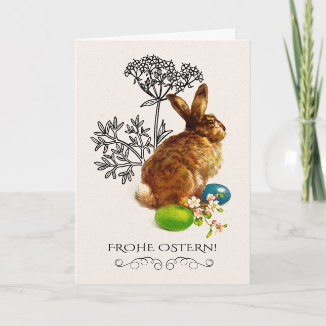 Frohe Ostern. Carte Pâques en allemand (Devant)