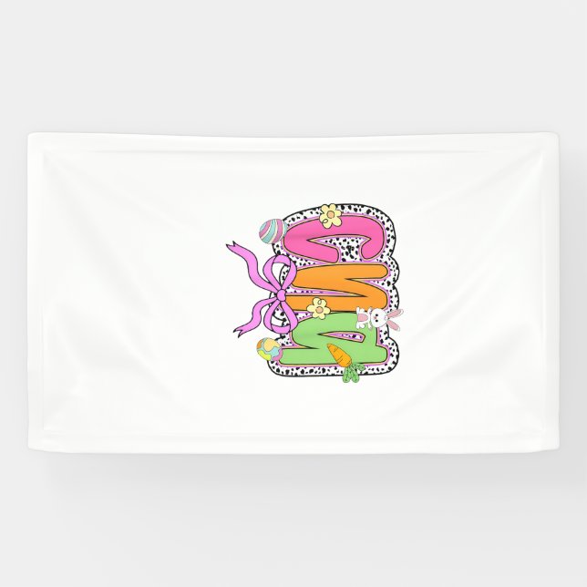 Frohe Ostern CNA Krankenschwester Kokette Schleife Banner (Horizontal)