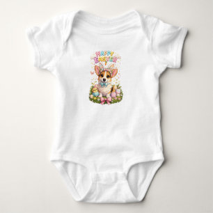 Frohe Ostern Corgi-Shirt – Süße Hasenohren Hund Baby Strampler