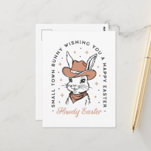 Frohe Ostern Cowboy Hase Western Land Wünsche Postkarte