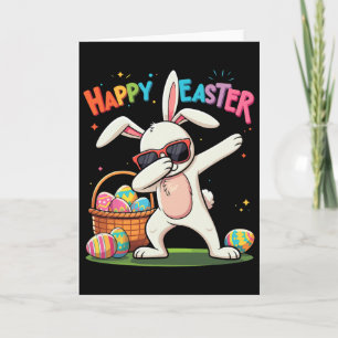Frohe Ostern Dabbing Kaninchen Eier Osterhase  Karte
