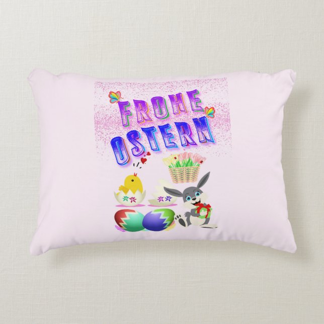 Frohe Ostern Dekokissen (Vorderseite)