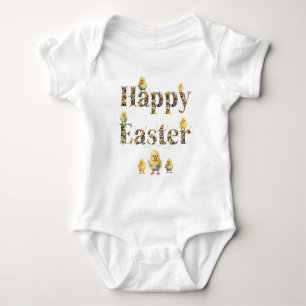 Frohe Ostern Dekorativer Text Baby Küken Strampler