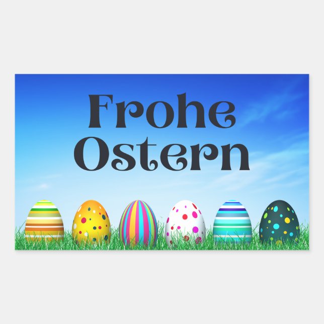 Frohe Ostern, deutsches glückliches Ostern Rechteckiger Aufkleber (Vorderseite)