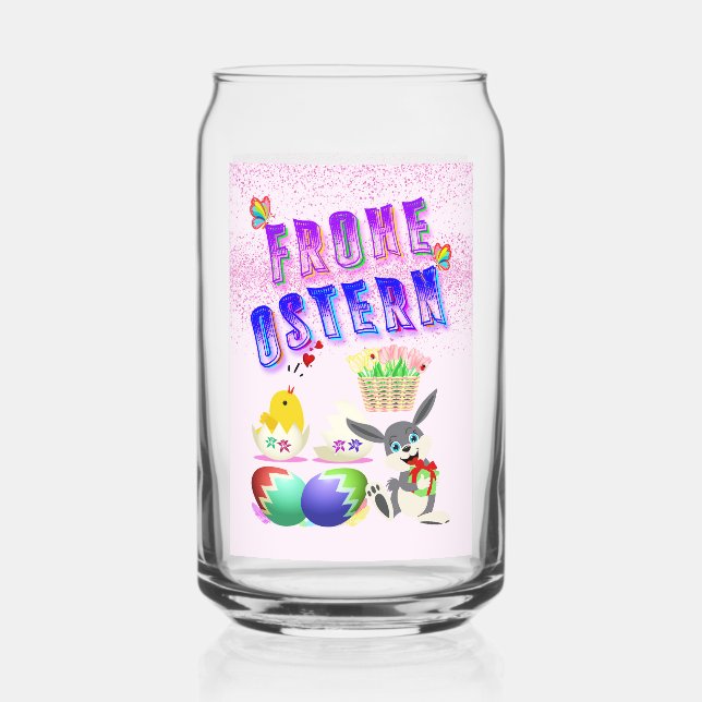 Frohe Ostern Dosenglas (Vorderseite)