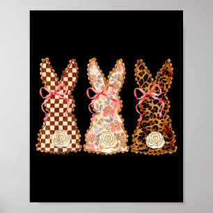 Frohe Ostern Drei Hasen Lustiger Hase Eier B Poster