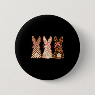 Frohe Ostern Drei Hasen Patchwork Lustiger Hase Button