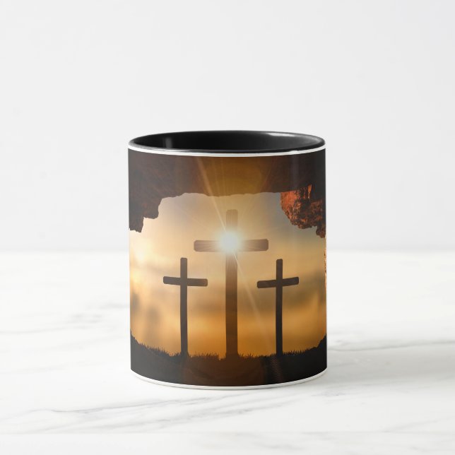 Frohe Ostern Drei Kreuzfahrten Urlaub Tasse (Zentrum)