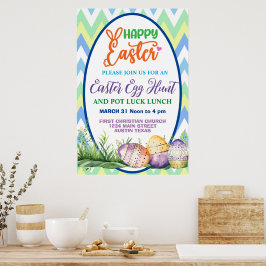 Frohe Ostern, Ei-Jagd und Poster zum Baden