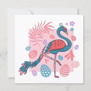 frohe Ostern Ei Pfau Retro Einladung