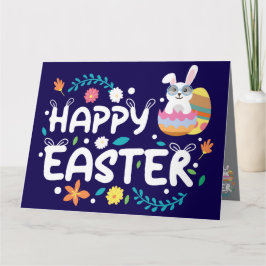 Frohe Ostern, Eier, Bunny & Blume Karte