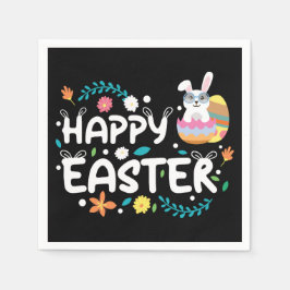 Frohe Ostern, Eier, Bunny & Blume Serviette