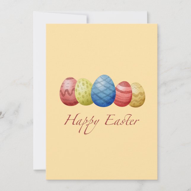Frohe Ostern Eier Feiertagskarte – Farbiger Frühli (Vorderseite)