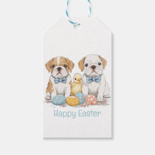 Frohe Ostern English Bulldogs Geschenkanhänger