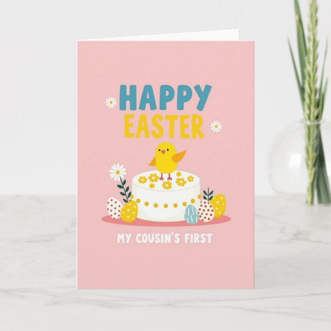 Frohe Ostern Erste Cousine Karte (Vorderseite)