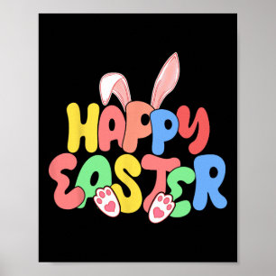 Frohe Ostern, Familien Gruppe, Osterhase, Ostereie Poster