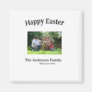 Frohe Ostern Familienfoto Name Text Wiedersehen ei Magnet