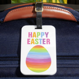 Frohe Ostern Farbige gestreifte Ostereier Gepäckanhänger