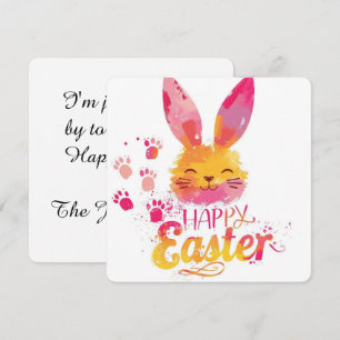 Frohe Ostern Farbige süße Häschen  Feiertagskarte