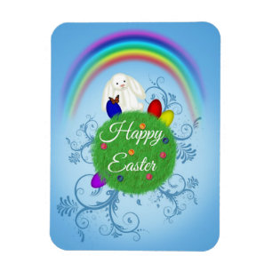 Frohe Ostern Farbiger Planet & Regenbogen Süßer Ha Magnet