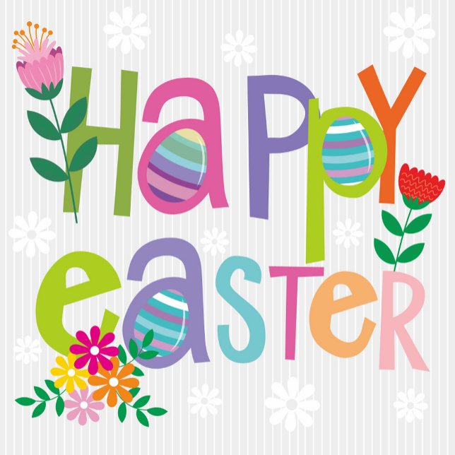 Frohe Ostern Flache Feiertagskarte (A vibrant and cheerful Easter greeting card!)