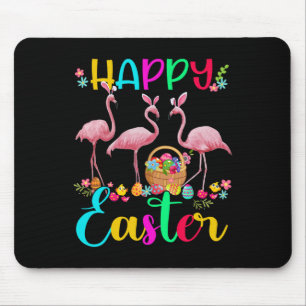 Frohe Ostern Flamingo Liebhaber Drei Flamingo Trag Mousepad
