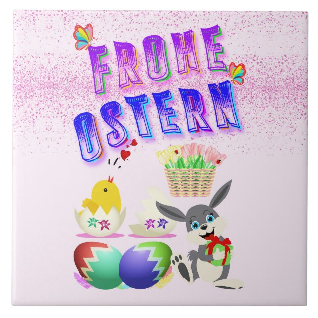 Frohe Ostern Fliese (Vorderseite)