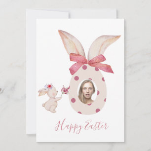 Frohe Ostern Foto Pastell Rosa Feiertagskarte