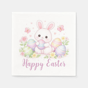 Frohe Ostern Frühjahrsdesign - Süßer Osterhase Serviette