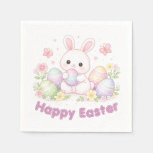 Frohe Ostern Frühlingsdesign - Süßer Osterhase Serviette