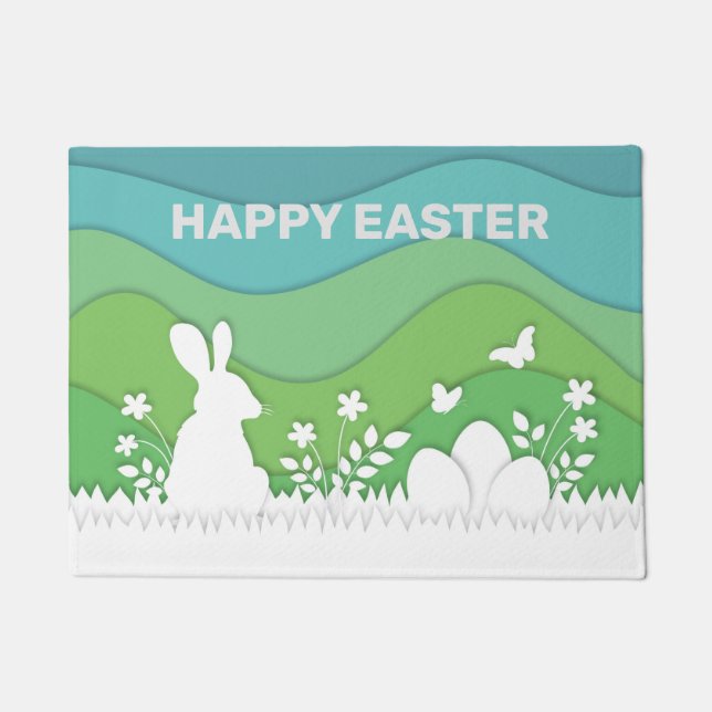 Frohe Ostern, Frühlingslandschaft Urlaub Fußmatte (Vorderseite)