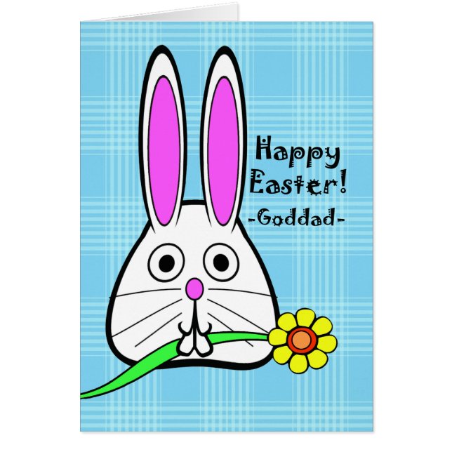 Frohe Ostern für Goddad, Niedliches Kaninchen mit  (Vorne)