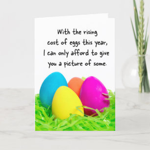 Frohe Ostern für jeden, der die steigenden Kosten  Feiertagskarte