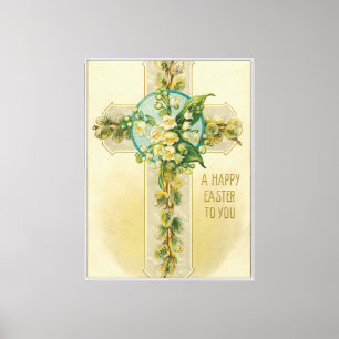 Frohe Ostern für Sie - Antike Postkarte, Leinwanddruck